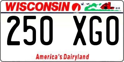 WI license plate 250XGO