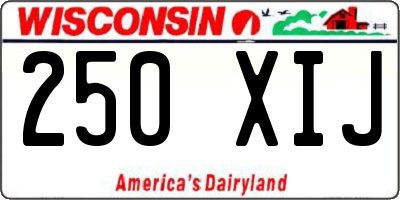 WI license plate 250XIJ