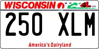 WI license plate 250XLM