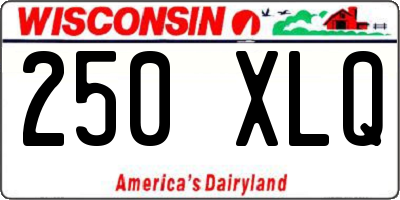 WI license plate 250XLQ