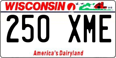 WI license plate 250XME