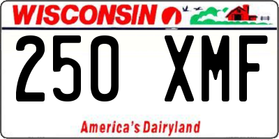 WI license plate 250XMF