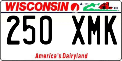 WI license plate 250XMK