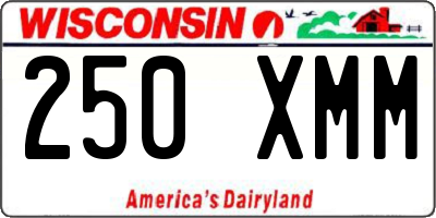 WI license plate 250XMM