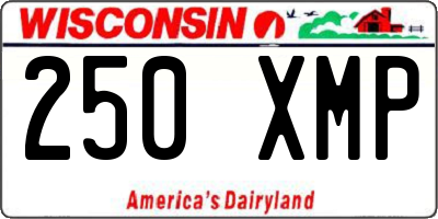 WI license plate 250XMP