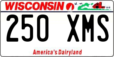 WI license plate 250XMS