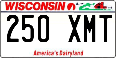 WI license plate 250XMT