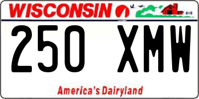 WI license plate 250XMW