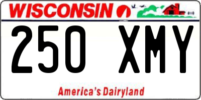 WI license plate 250XMY