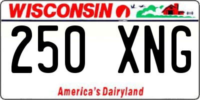 WI license plate 250XNG