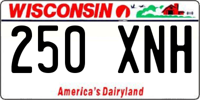WI license plate 250XNH
