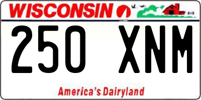 WI license plate 250XNM