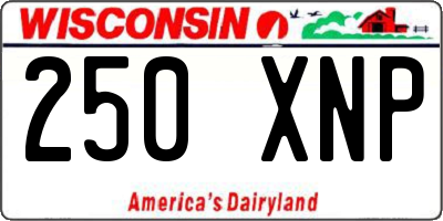 WI license plate 250XNP
