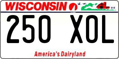 WI license plate 250XOL