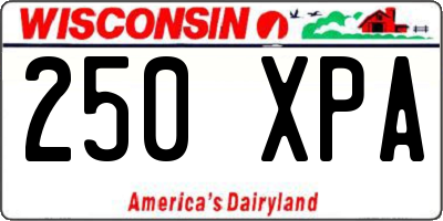 WI license plate 250XPA