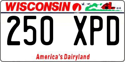 WI license plate 250XPD