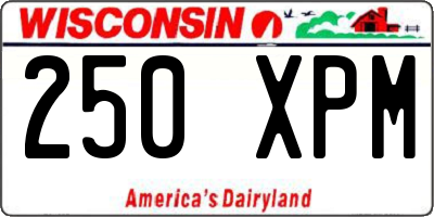 WI license plate 250XPM