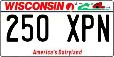WI license plate 250XPN