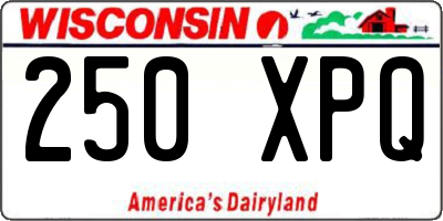 WI license plate 250XPQ
