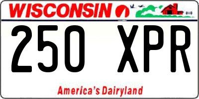 WI license plate 250XPR