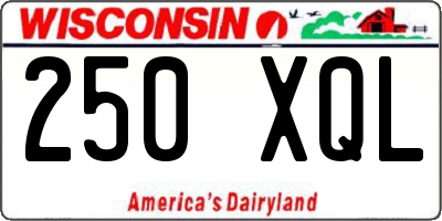 WI license plate 250XQL