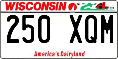 WI license plate 250XQM