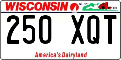 WI license plate 250XQT
