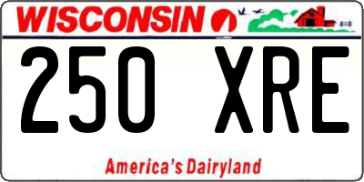 WI license plate 250XRE