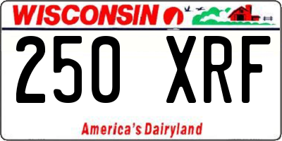 WI license plate 250XRF