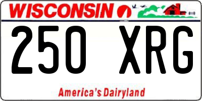 WI license plate 250XRG