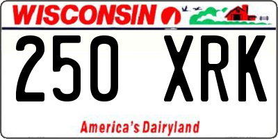 WI license plate 250XRK