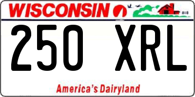 WI license plate 250XRL