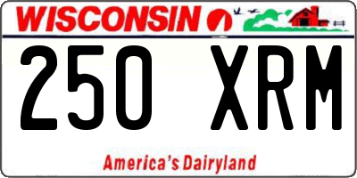 WI license plate 250XRM