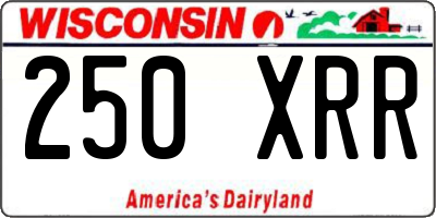 WI license plate 250XRR