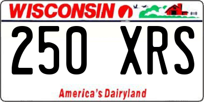 WI license plate 250XRS