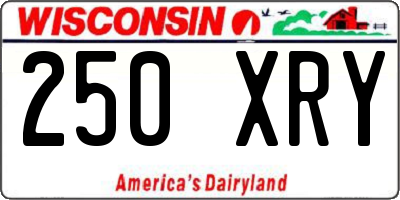 WI license plate 250XRY