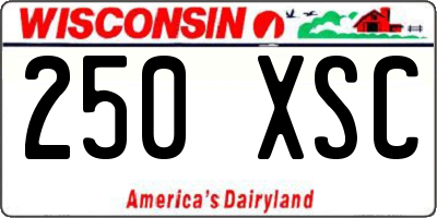 WI license plate 250XSC