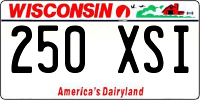 WI license plate 250XSI