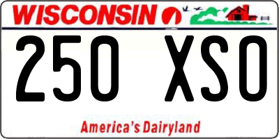 WI license plate 250XSO