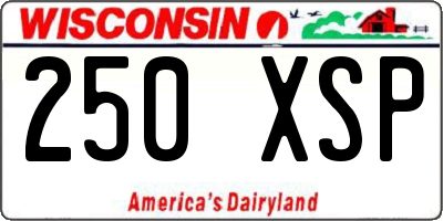 WI license plate 250XSP