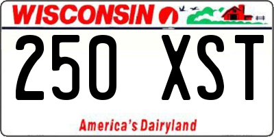 WI license plate 250XST