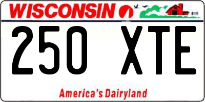 WI license plate 250XTE