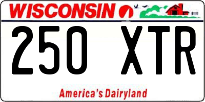 WI license plate 250XTR