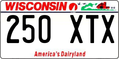 WI license plate 250XTX
