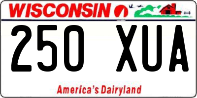 WI license plate 250XUA