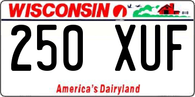 WI license plate 250XUF