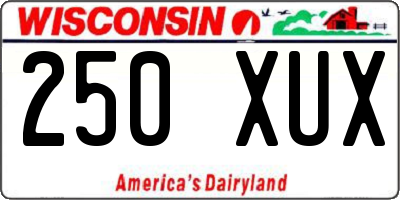 WI license plate 250XUX