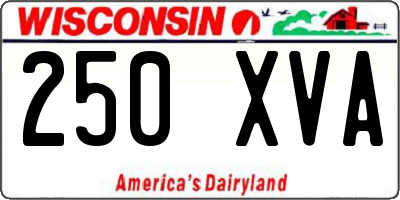 WI license plate 250XVA
