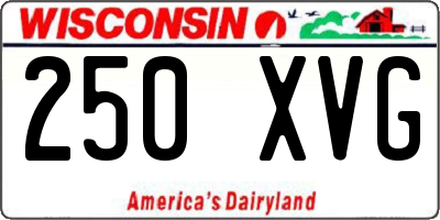 WI license plate 250XVG