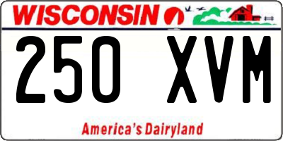 WI license plate 250XVM